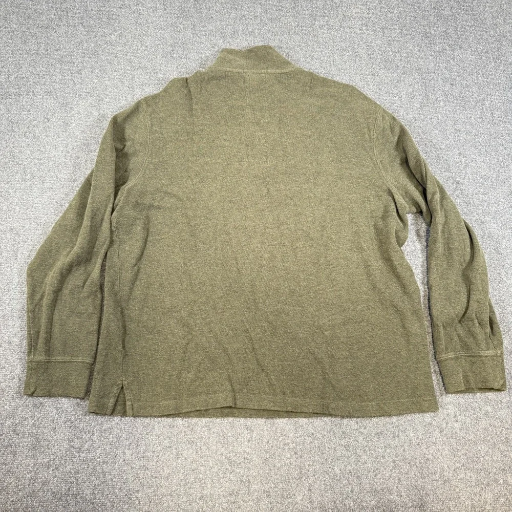 Polo Ralph Lauren Sweater Mens XL Green‎ 1/4 Zip Pullover Estate Rib Knit Pony